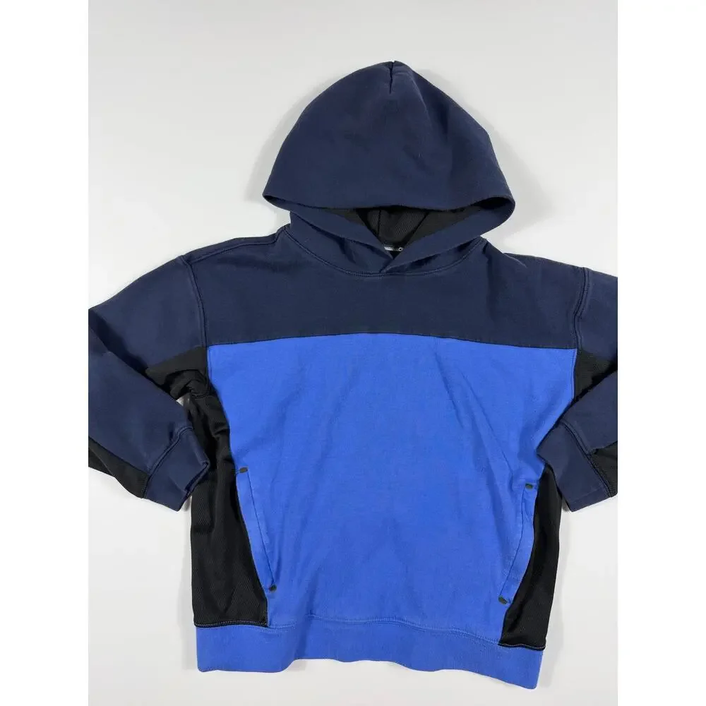 Gap Kids Colorblock Pullover Hoodie Blue Black Performance Size 8-9 year